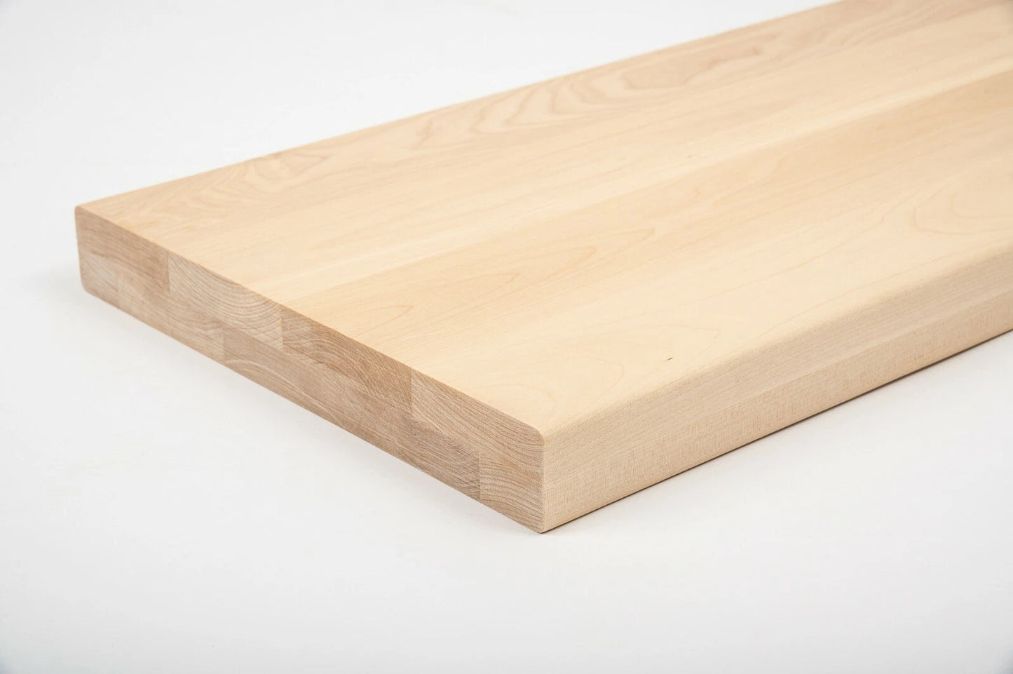 Shelf Stair tread Riser Windowsill Birch A/B, full stave lamellas, 40 mm, 2-layer, Hard wax oil nature white