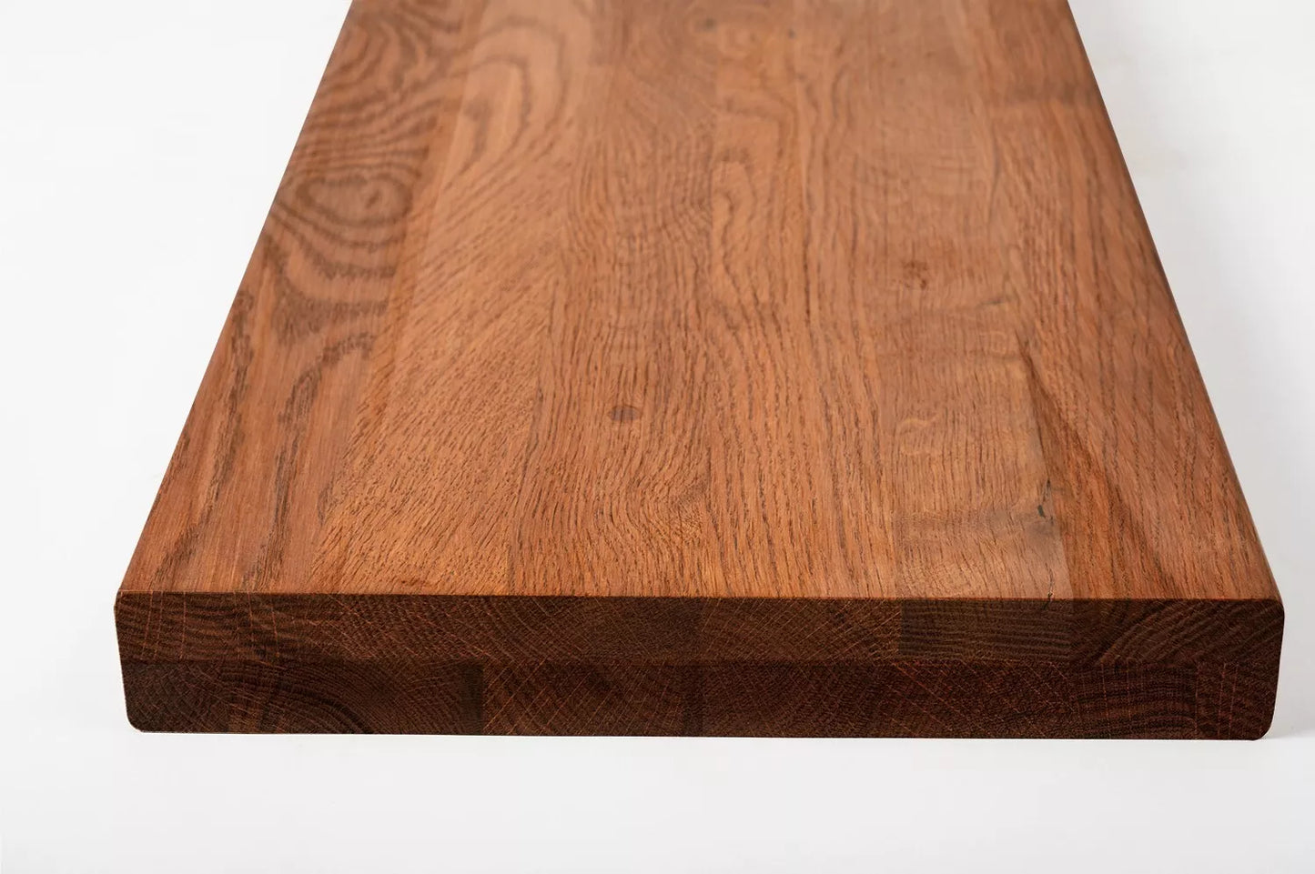 Shelf Stair tread Riser Windowsill Oak Rustic, full stave lamellas, 35 mm, 2-layer, Cherry oil