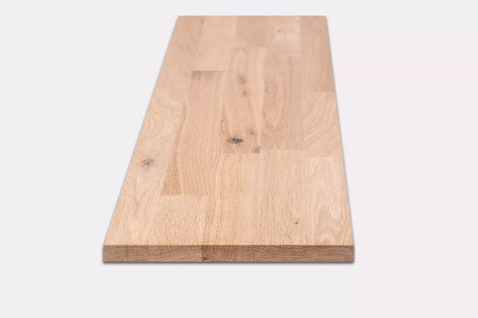 Shelf Stair tread Riser Windowsill Oak Rustic, finger jointed lamellas, 20 mm, White oil