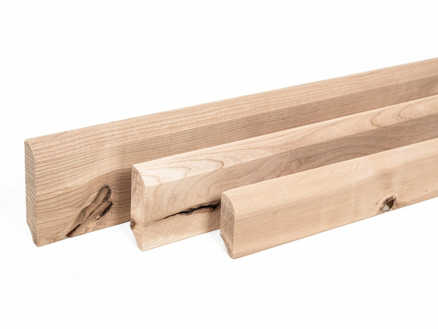 Solid Skirting Board Ash Rustic 24x60mm unfinished 2000 mm with radius 20mm