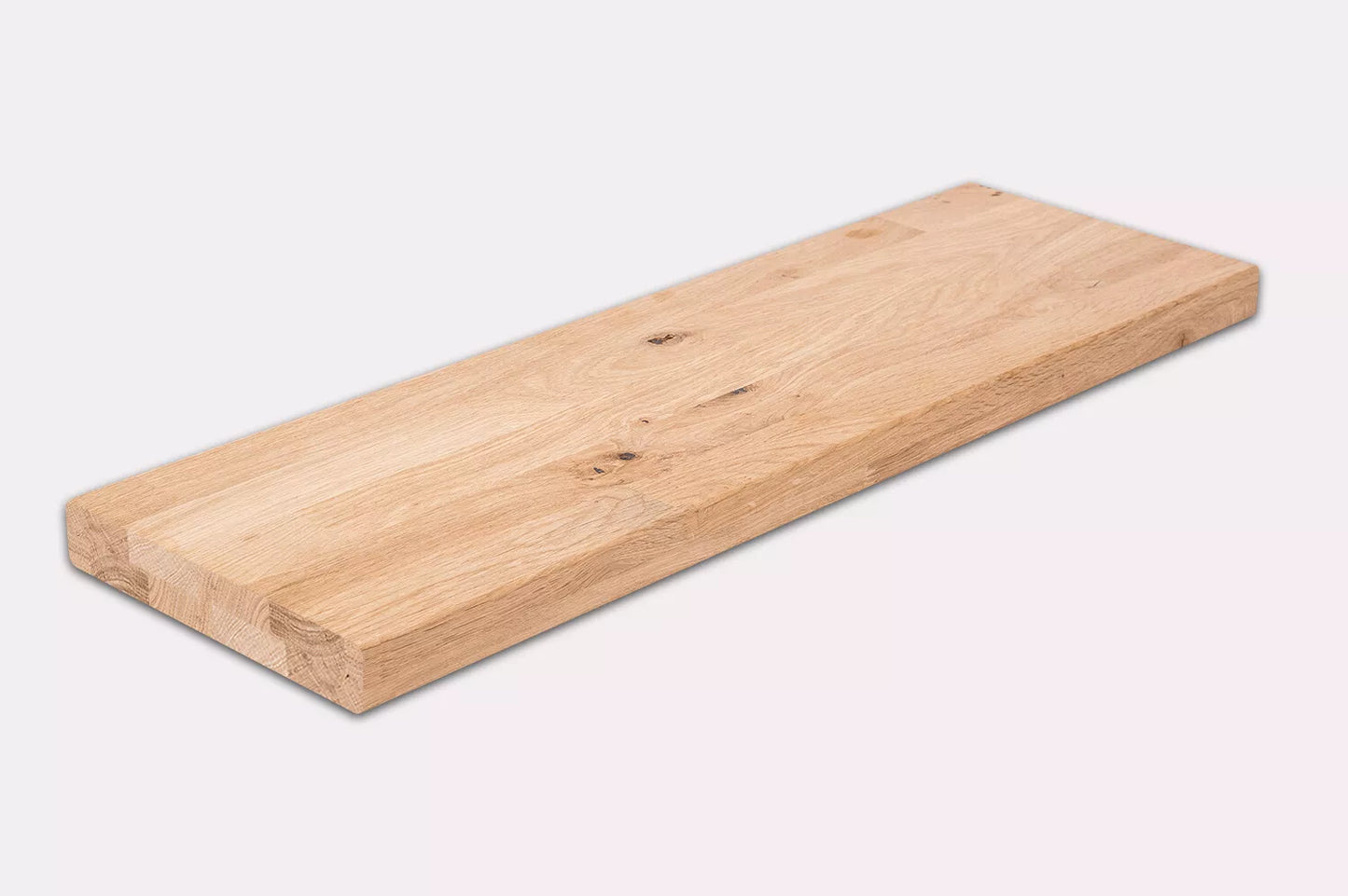 Etagère Marche d'escalier Rehausse Appui de fenêtre Chêne rustique, lamelles aboutées, 40 mm, 2 couches, huile de cire dure Blanc naturel