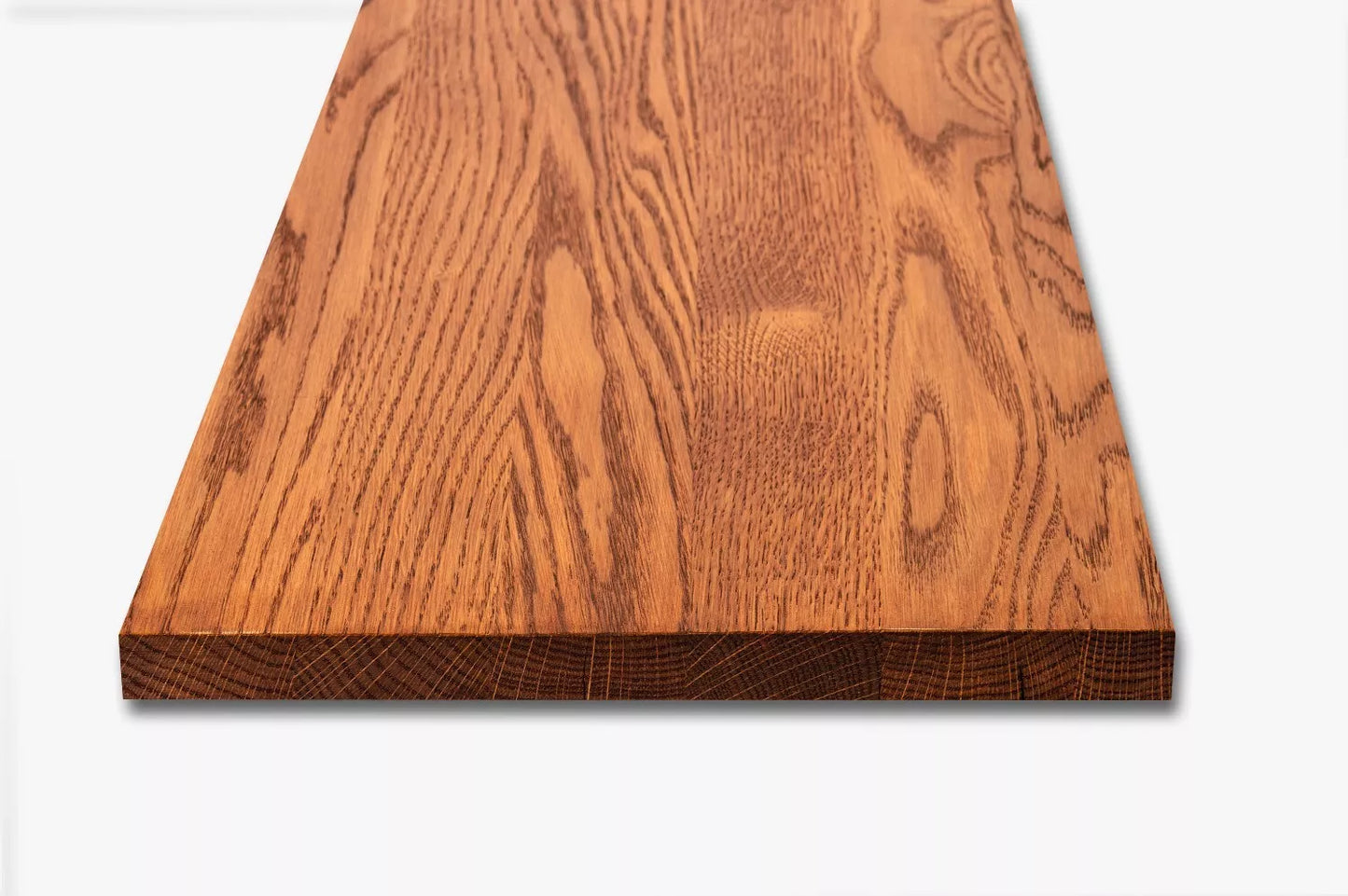 Tablette Marche d'escalier Elévation Appui de fenêtre Chêne A/B, lamelles entières, 20 mm, huilé cerisier