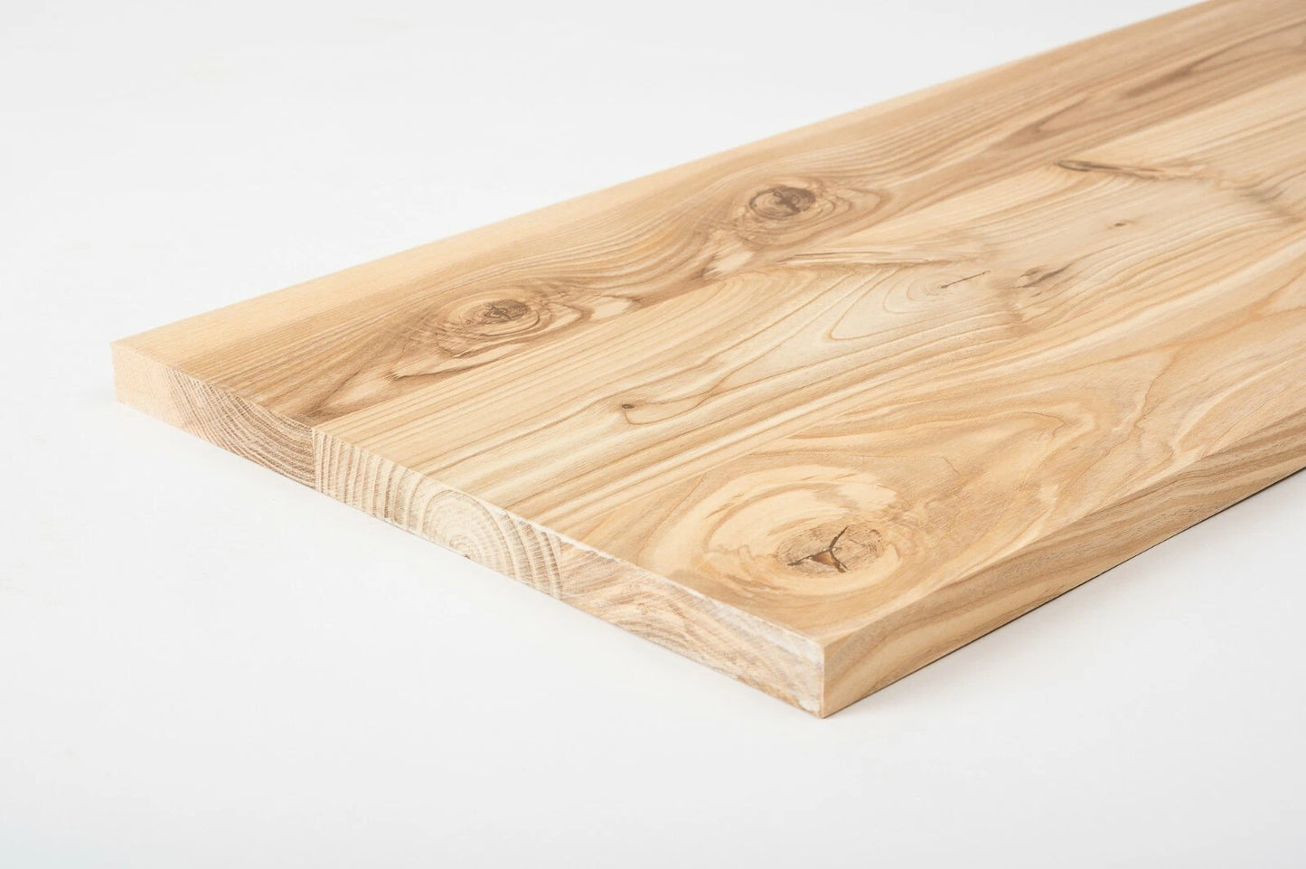 Shelf Stair tread Riser Windowsill Ash Rustic, full stave lamellas, 20 mm, Hard wax oil Natural white