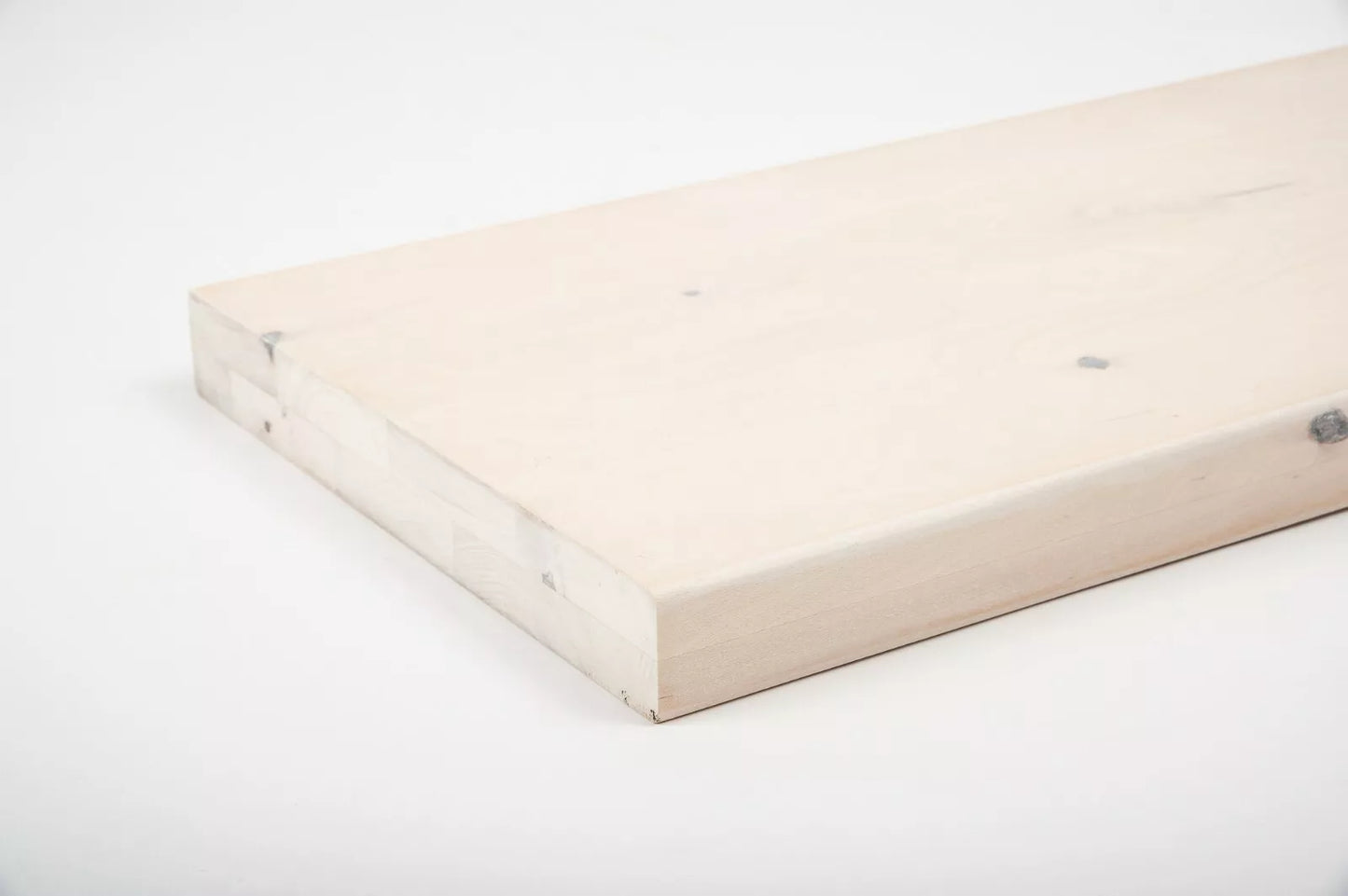 Shelf Stair tread Riser Windowsill Birch Rustic, full stave lamellas, 40 mm, 2-layer, Chalked white oil