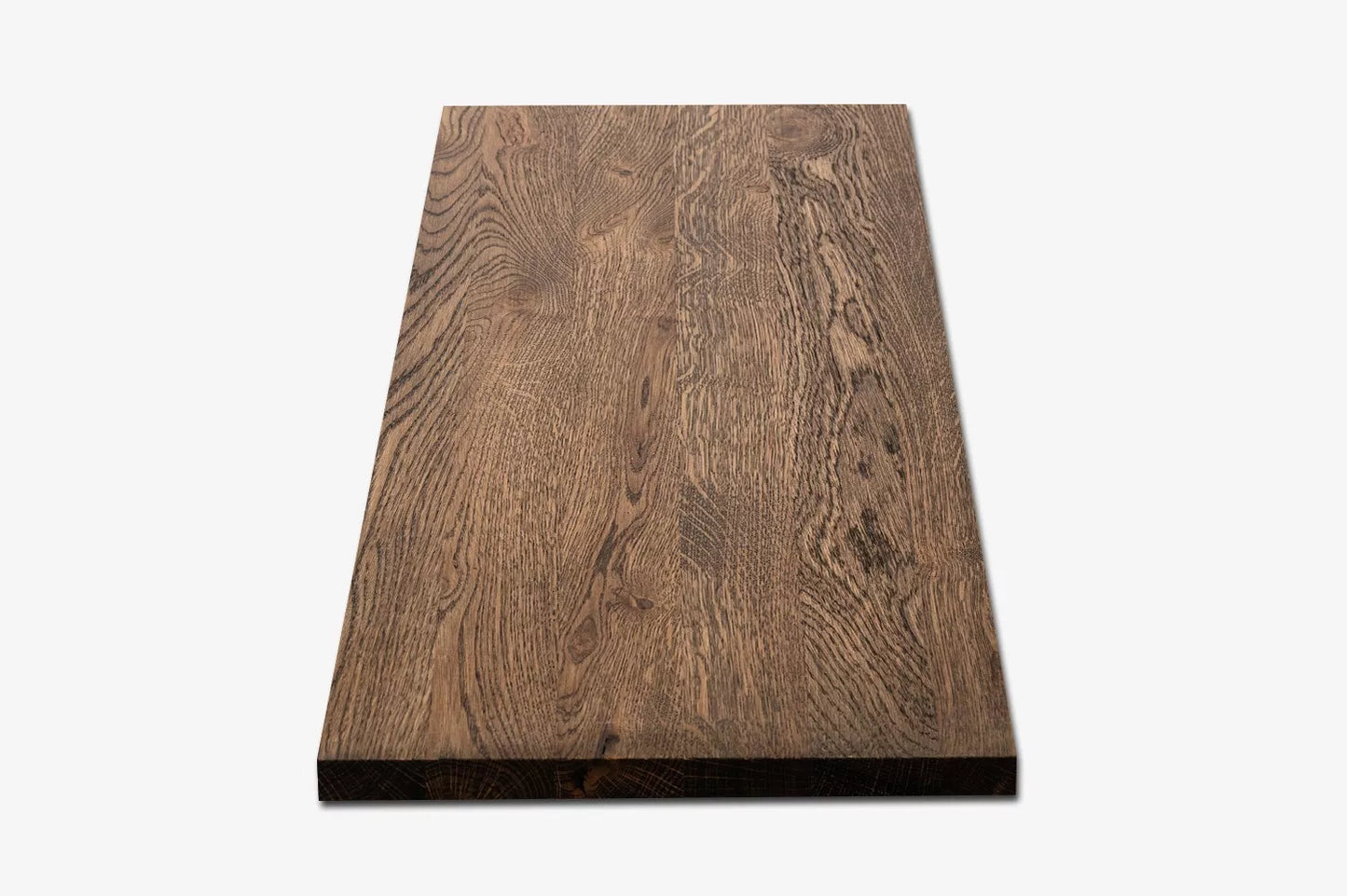 Shelf Stair tread Riser Windowsill Oak Rustic, full stave lamellas, 20 mm, Smoked oil