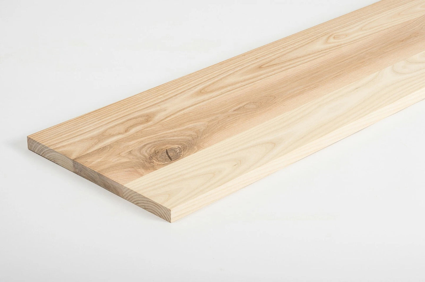 Shelf Stair tread Riser Windowsill Ash Rustic, full stave lamellas, 20 mm, White oil