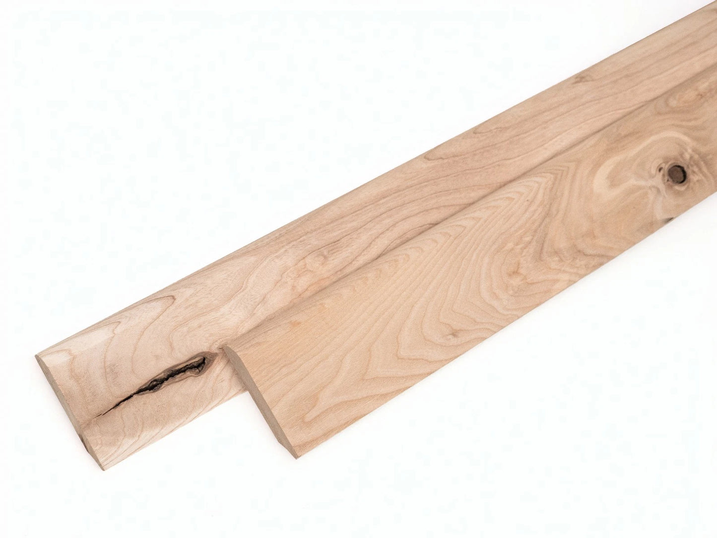 Solid Skirting Board Ash Rustic 24x80mm Hard wax oil Natural white 2000 mm with radius 20mm