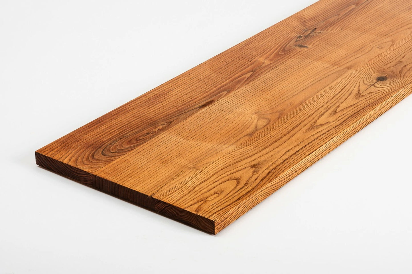 Shelf Stair tread Riser Windowsill Ash Rustic, full stave lamellas, 20 mm, Cherry oil