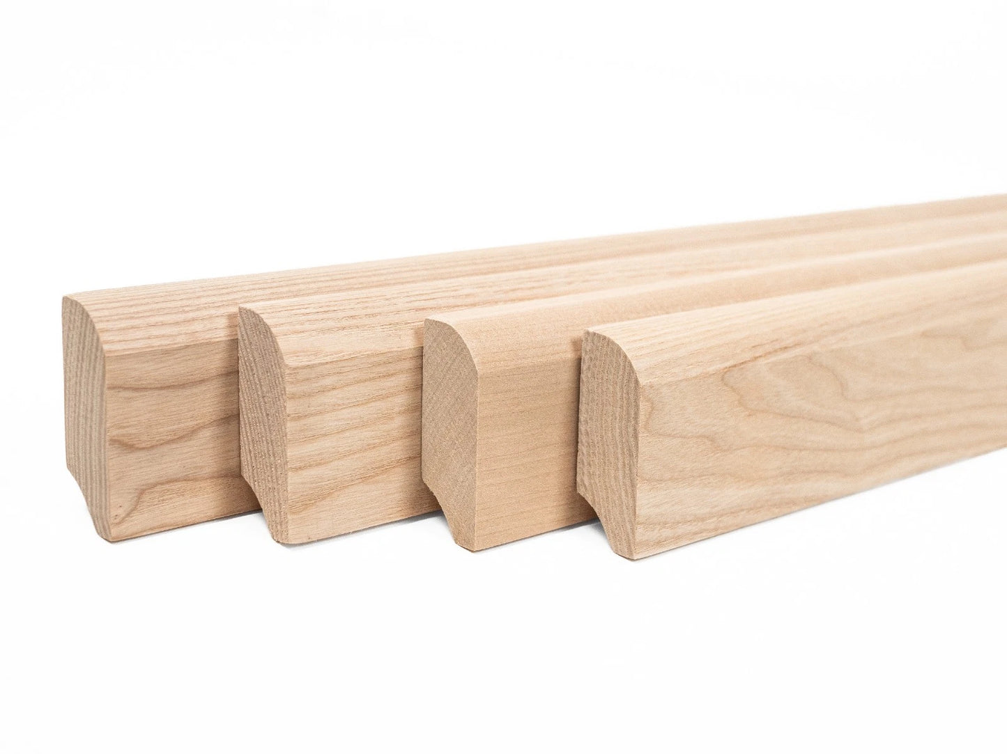 Solid Skirting Board Ash A/B 24x60mm Hard wax oil Natural white 2000 mm with radius 20mm