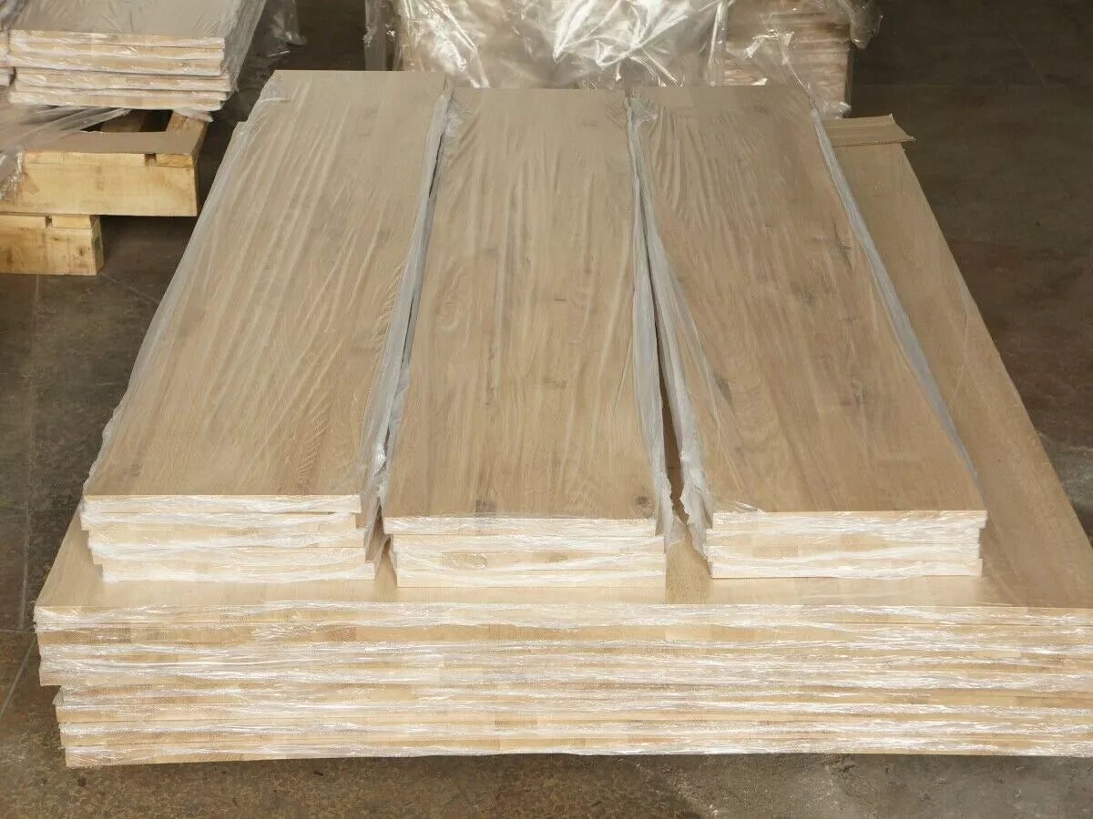Panneau massif contrecollé DIY Chêne rustique, lamelles entières de largeur fixe, 20 mm