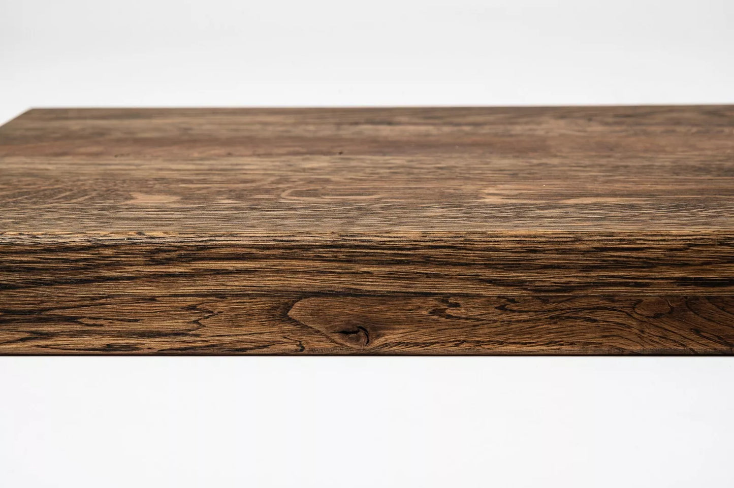 Shelf Stair tread Riser Windowsill Oak Rustic, full stave lamellas, 40 mm, 2-layer, Smoked oil