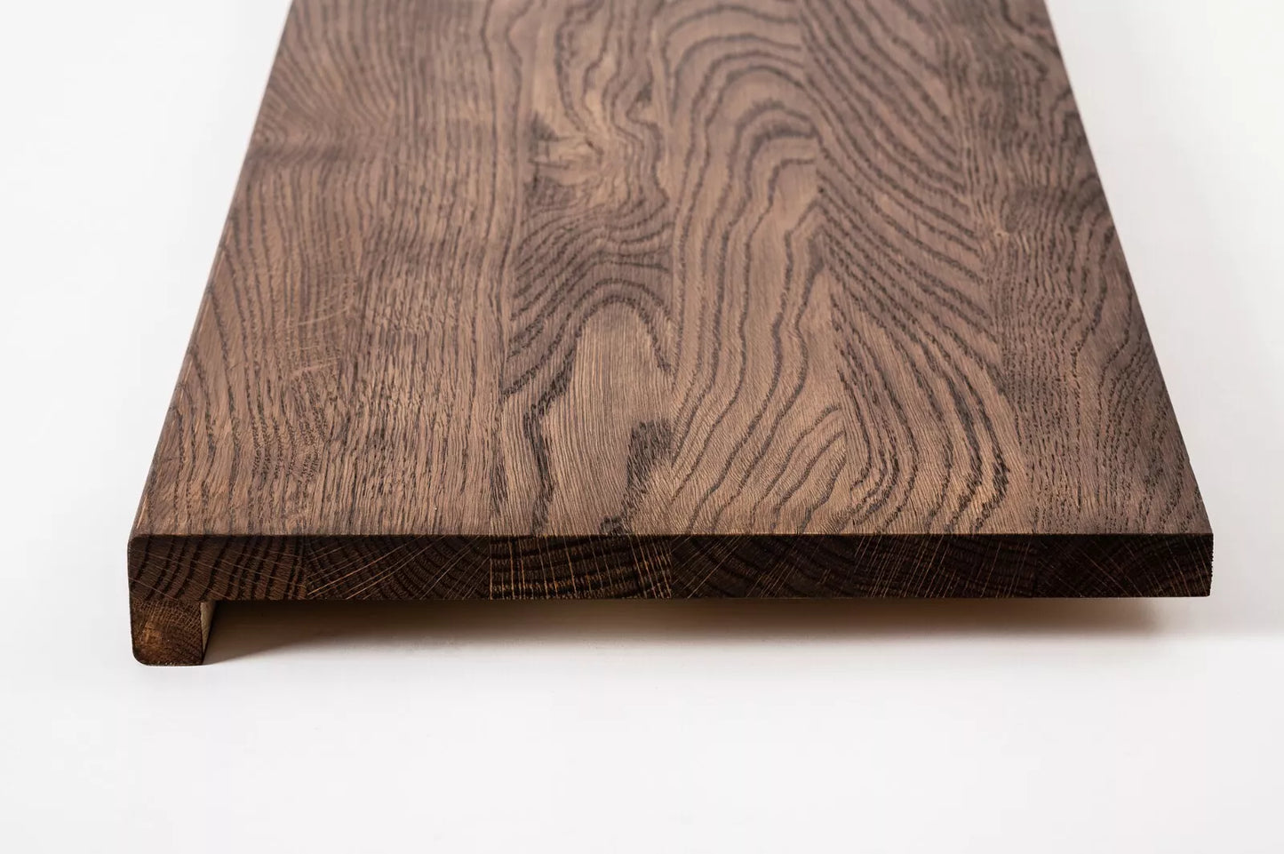 Stair tread Windowsill with overhang Oak A/B, full stave lamellas, 16 mm, Walnut oil