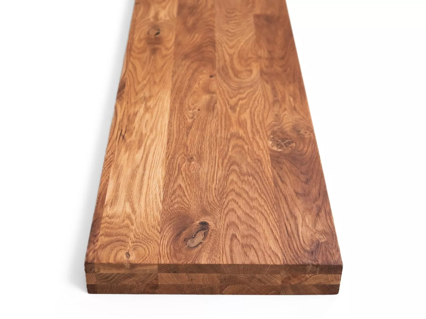 Contremarche de marche d'escalier Repose-fenêtre Contremarches Chêne Rustique, lamelles pleine lame, 52 mm, 3 couches, huilé naturellement