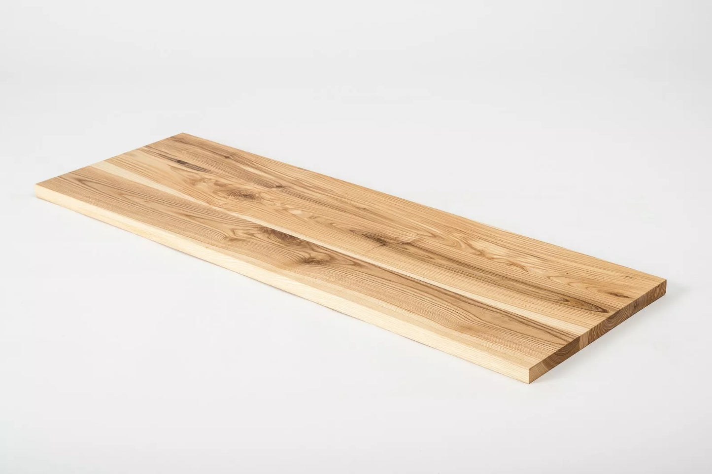 Shelf Stair tread Riser Windowsill Ash Rustic, full stave lamellas, 20 mm, Matte lacquered
