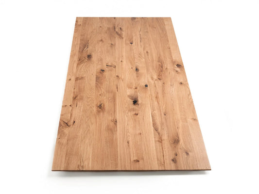 Rectangular Worktop Oak Rustic, full stave lamellas, 52 mm, 3-layer, Matte lacquered