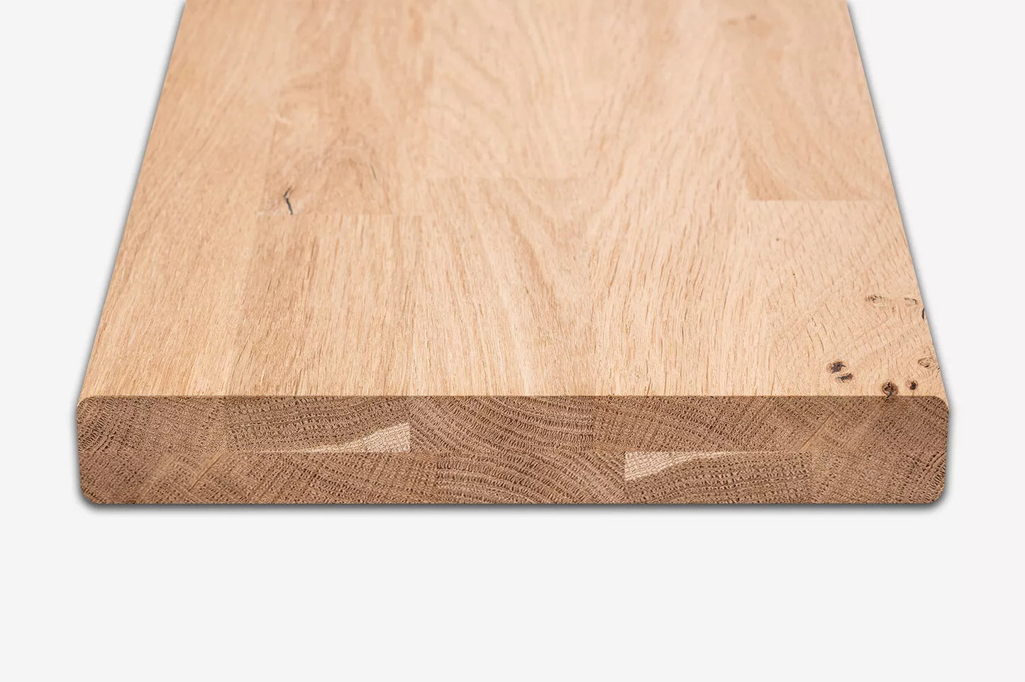 Etagère Marche d'escalier Rehausse Appui de fenêtre Chêne rustique, lamelles aboutées, 40 mm, 2 couches, huile de cire dure Blanc naturel