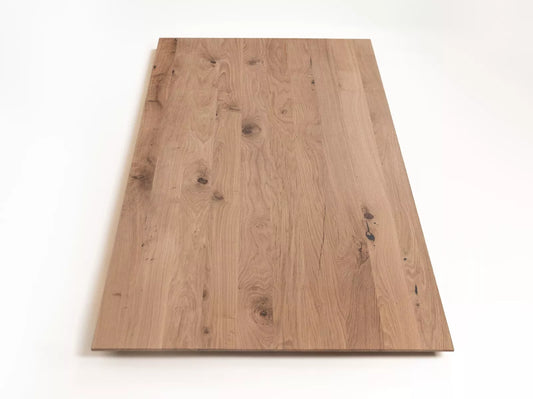 Rectangular Worktop Oak Rustic, full stave lamellas, 52 mm, 3-layer, Unfinished
