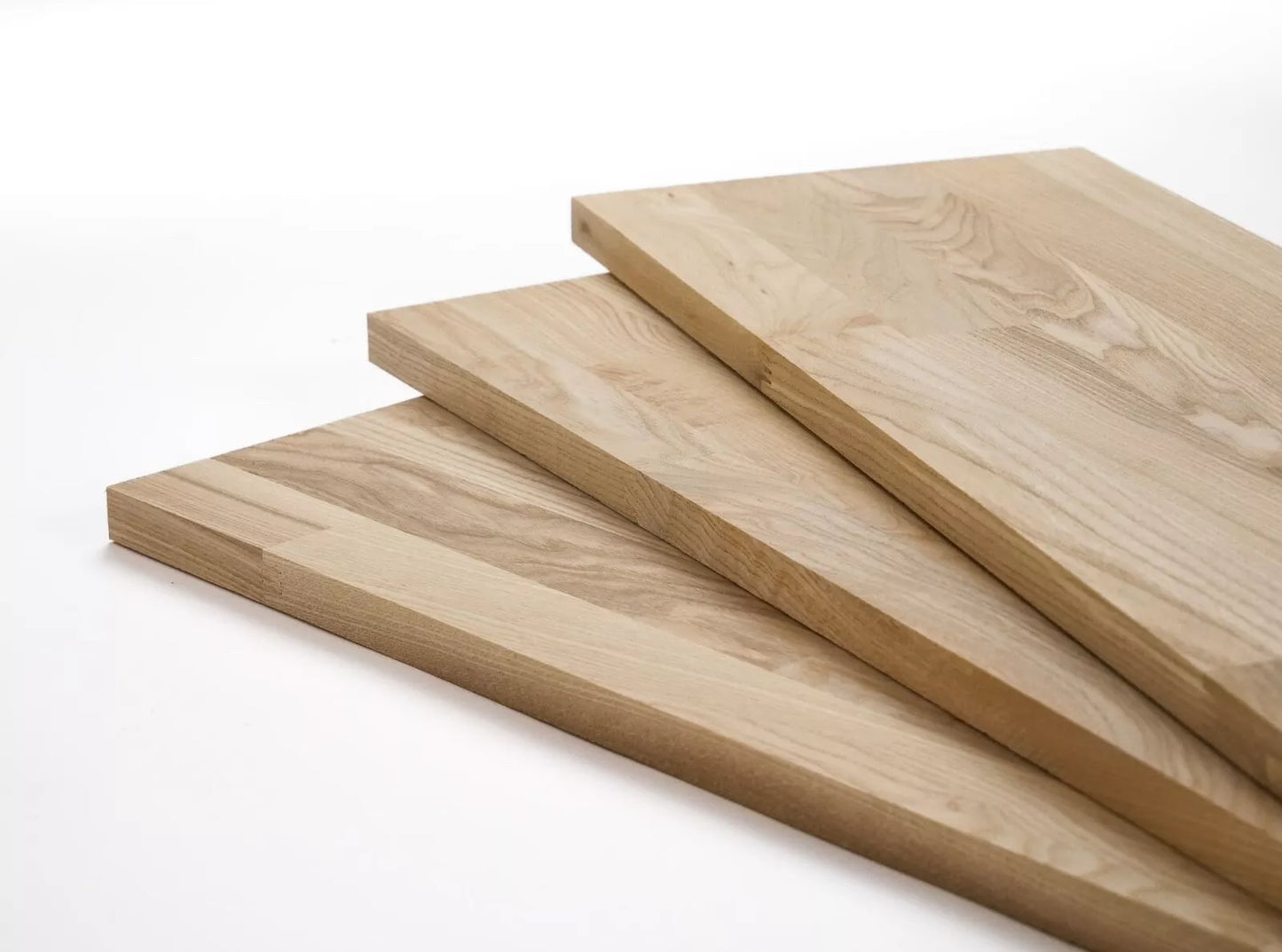 Panneau massif contrecollé DIY Frêne cœur brun A/B, lamelles aboutées de largeur fixe, 26 mm