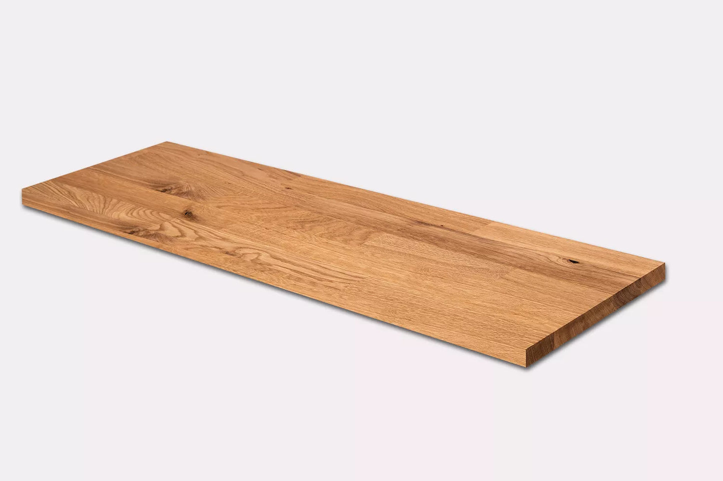 Shelf Stair tread Riser Windowsill Oak Rustic, finger jointed lamellas, 26 mm, Hard wax oil Natural (colourless)