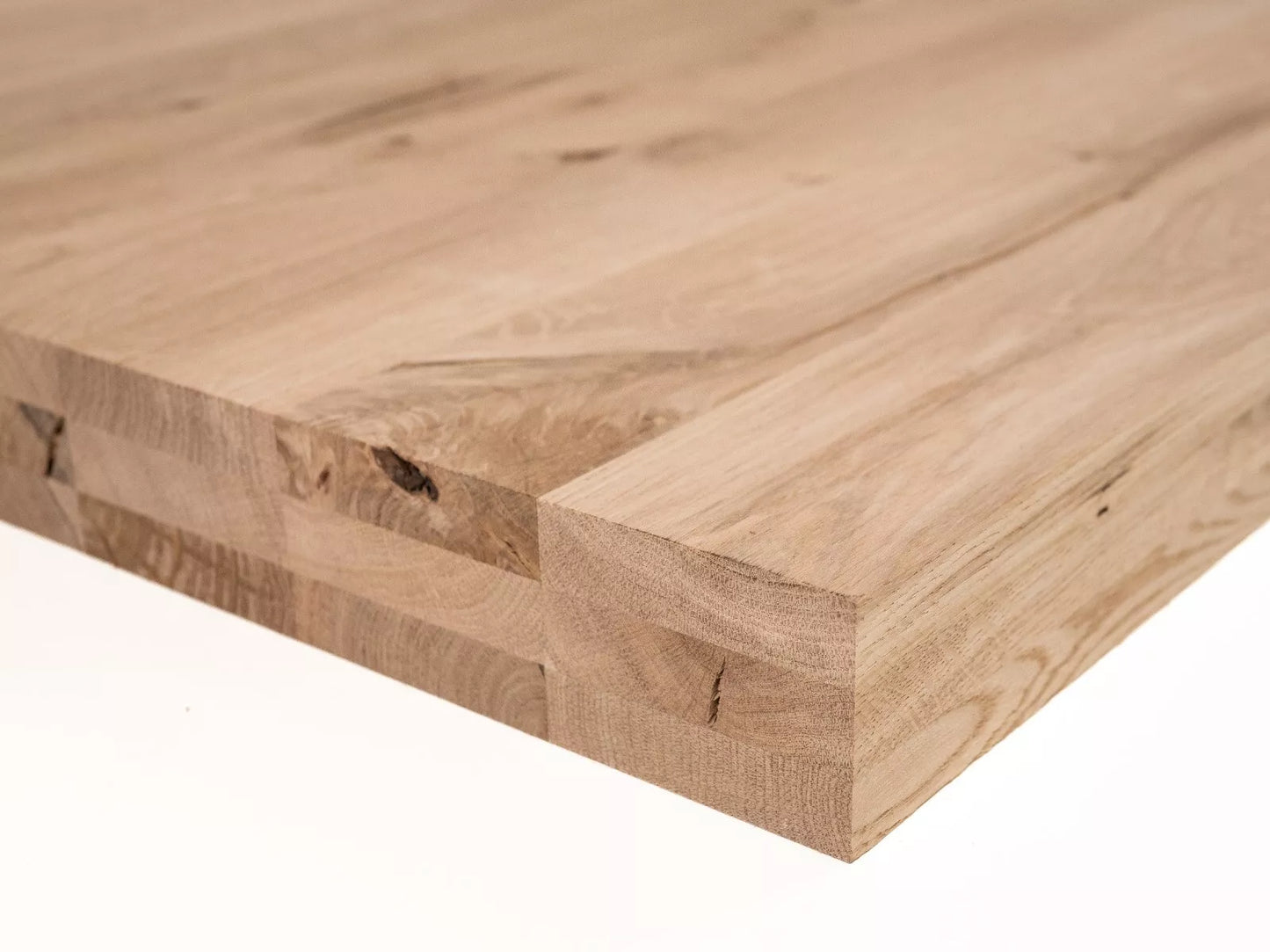 Panneau massif contrecollé DIY Chêne rustique, lamelles entières de largeur fixe, 52 mm, 3 couches