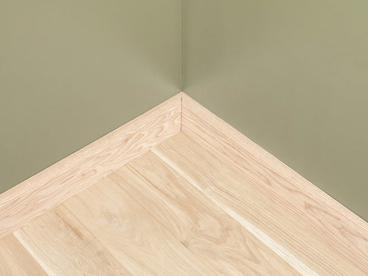 Solid Skirting Board Ash A/B 24x100mm Hard wax oil Natural white 2000 mm with radius 20mm
