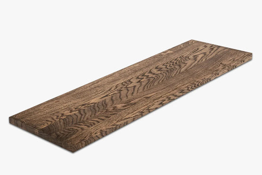 Shelf Stair tread Riser Windowsill Oak A/B, full stave lamellas, 16 mm, Smoked oil