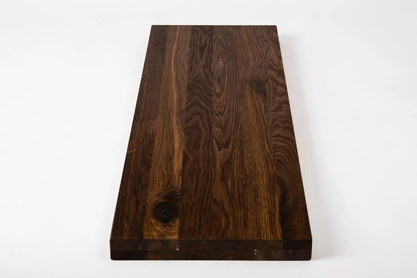Shelf Stair tread Riser Windowsill Smoked Oak Rustic, full stave lamellas, 40 mm, 2-layer, Natural oil