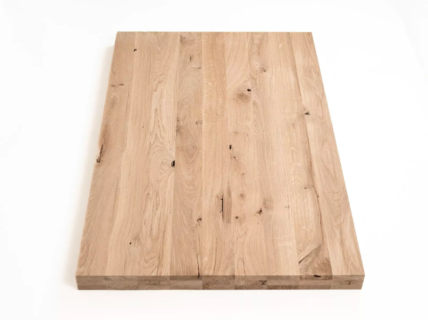 Panneau massif contrecollé DIY Chêne rustique, lamelles entières de largeur fixe, 52 mm, 3 couches
