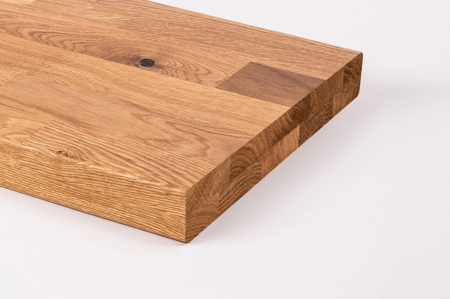 Shelf Stair tread Riser Windowsill Oak Rustic, finger jointed lamellas, 40 mm, 2-layer, Matte lacquered