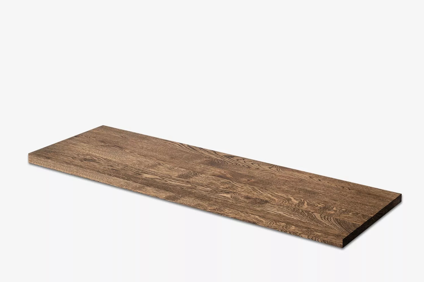 Shelf Stair tread Riser Windowsill Oak Rustic, full stave lamellas, 20 mm, Smoked oil