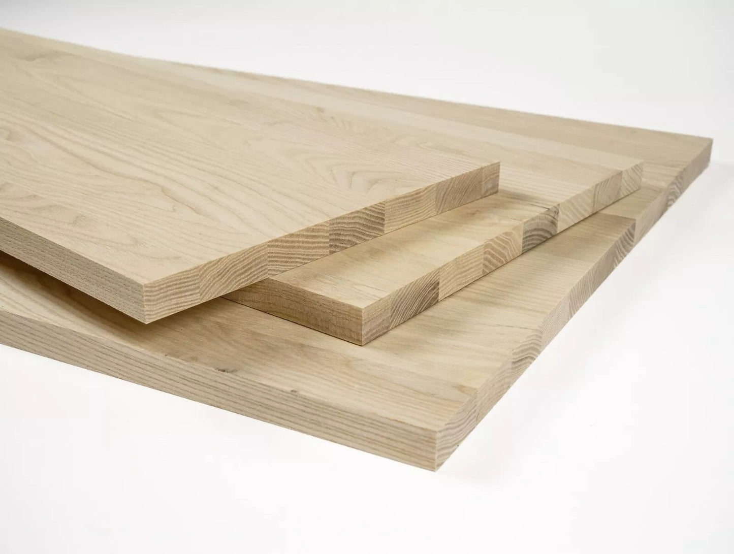 Panneau massif contrecollé DIY Frêne A/B, lamelles entières de largeur aléatoire, 26 mm