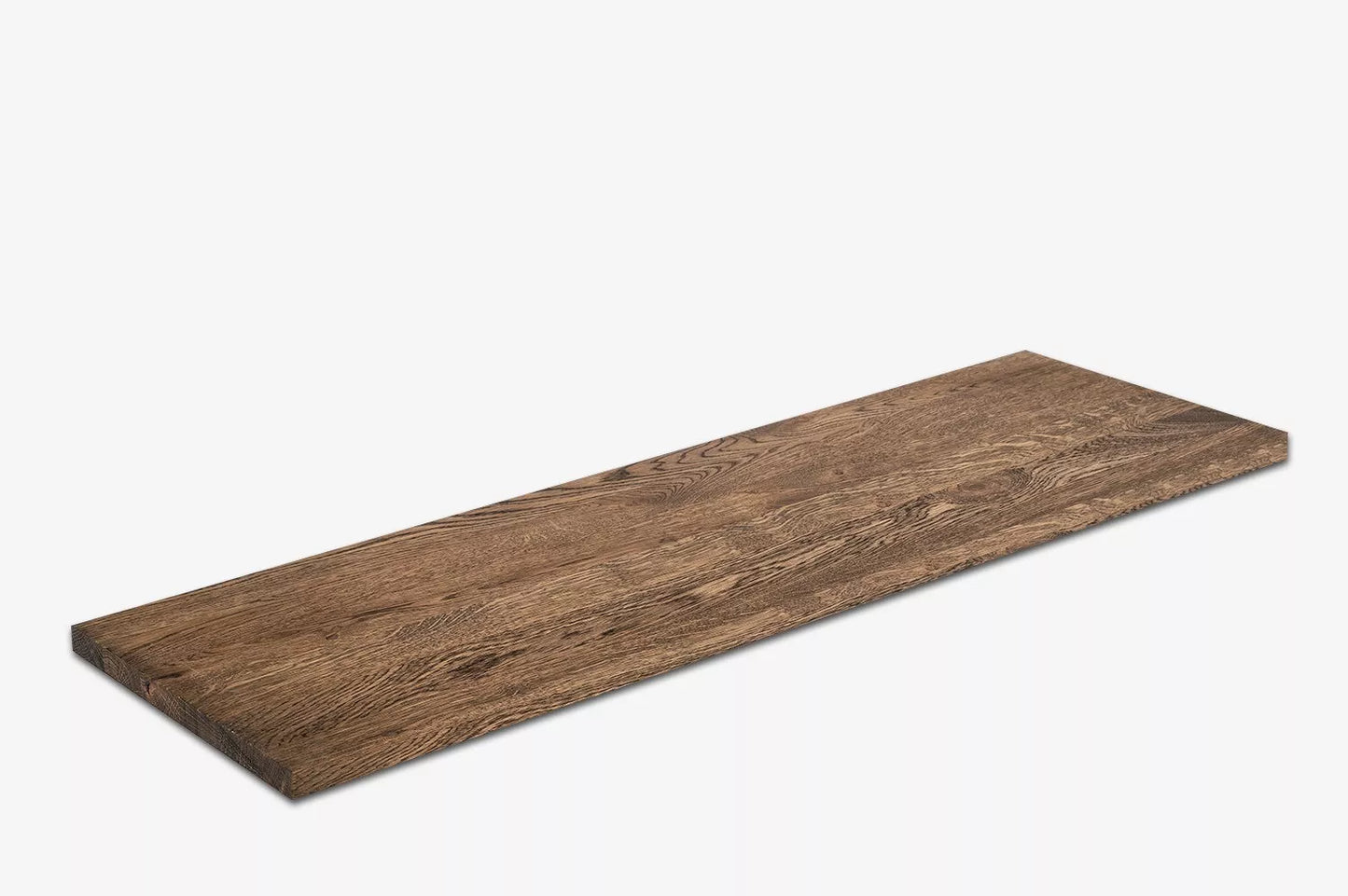 Shelf Stair tread Riser Windowsill Oak Rustic, full stave lamellas, 20 mm, Smoked oil