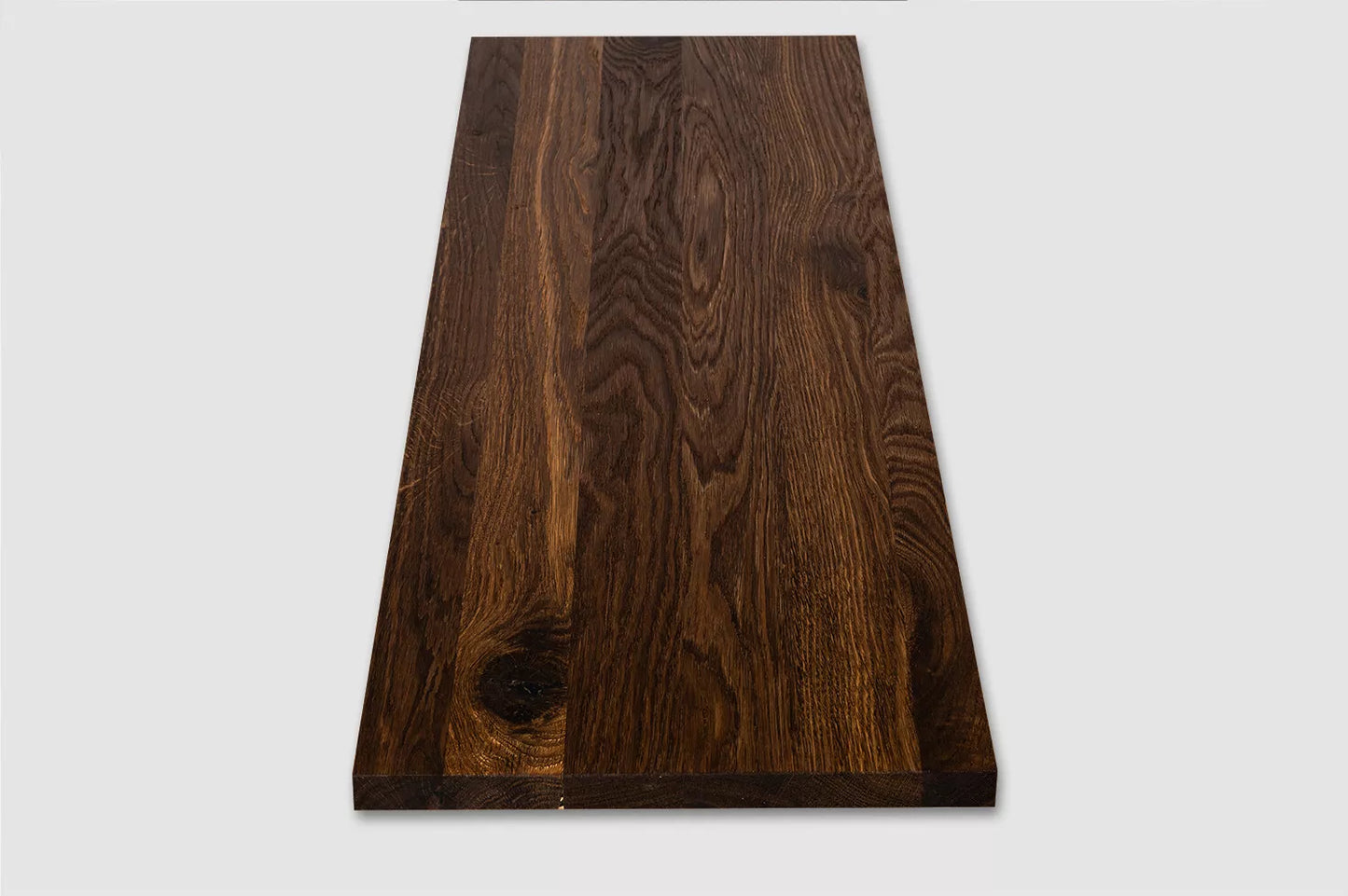 Shelf Stair tread Riser Windowsill Smoked Oak Rustic, full stave lamellas, 26 mm, Natural oil