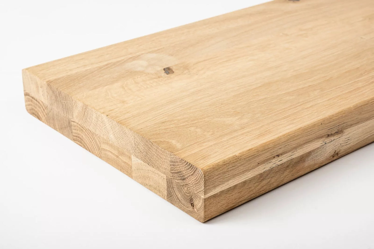 Shelf Stair tread Riser Windowsill Oak Rustic, full stave lamellas, 40 mm, 2-layer, Unfinished