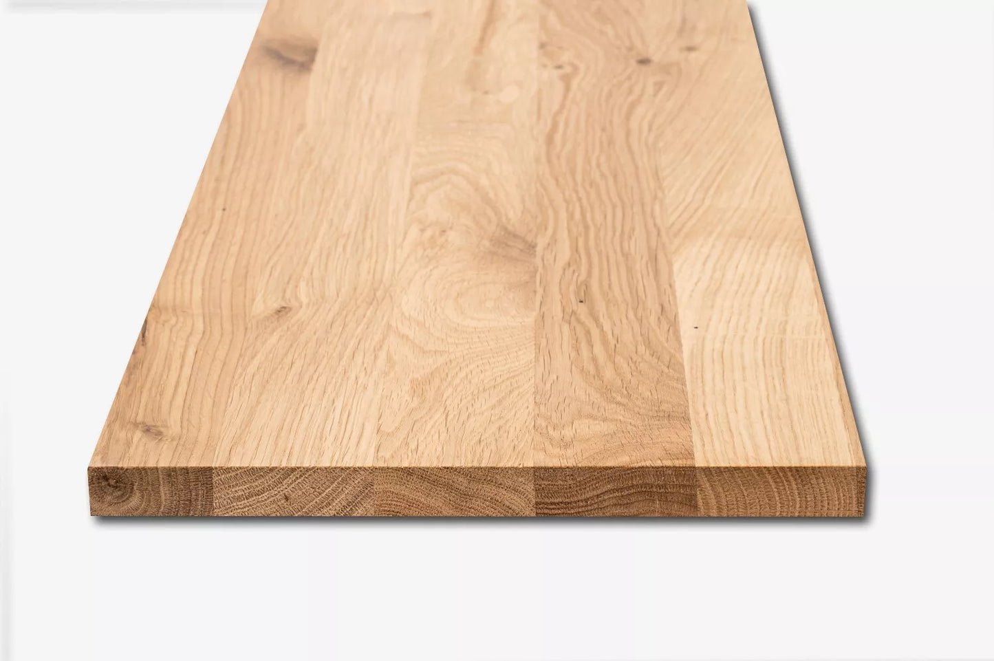Tablette Marche d'escalier Contremarche Appui de fenêtre Chêne rustique, lamelles pleines, 16 mm, huilé naturel blanc