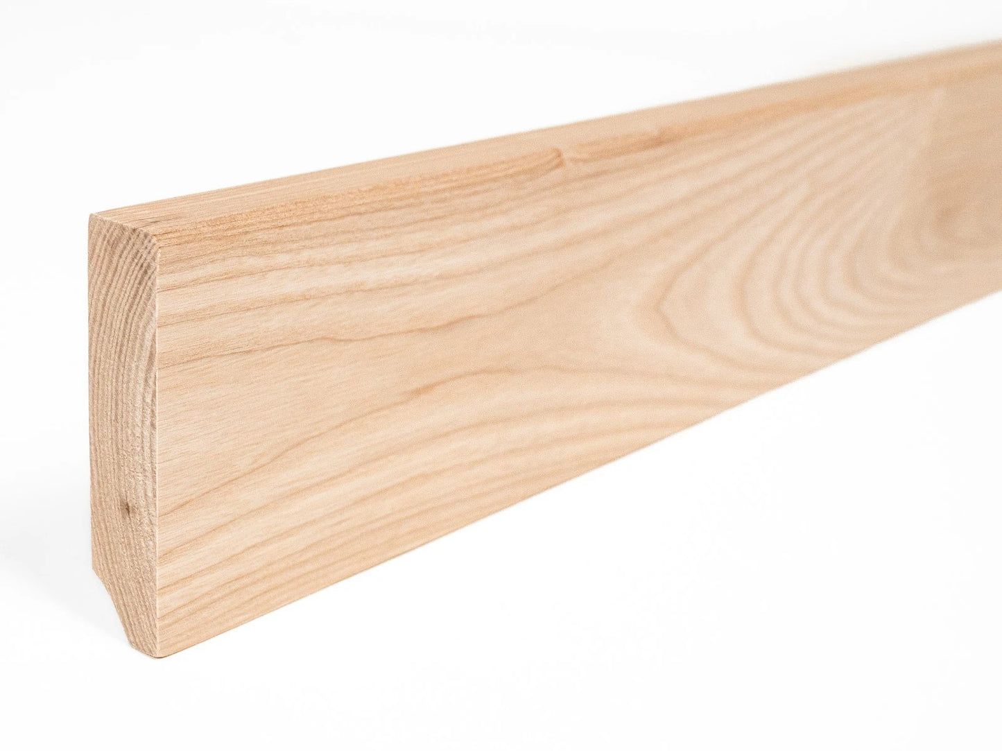 Solid Skirting Board Ash A/B 24x100mm Hard wax oil Natural white 2000 mm with radius 5mm