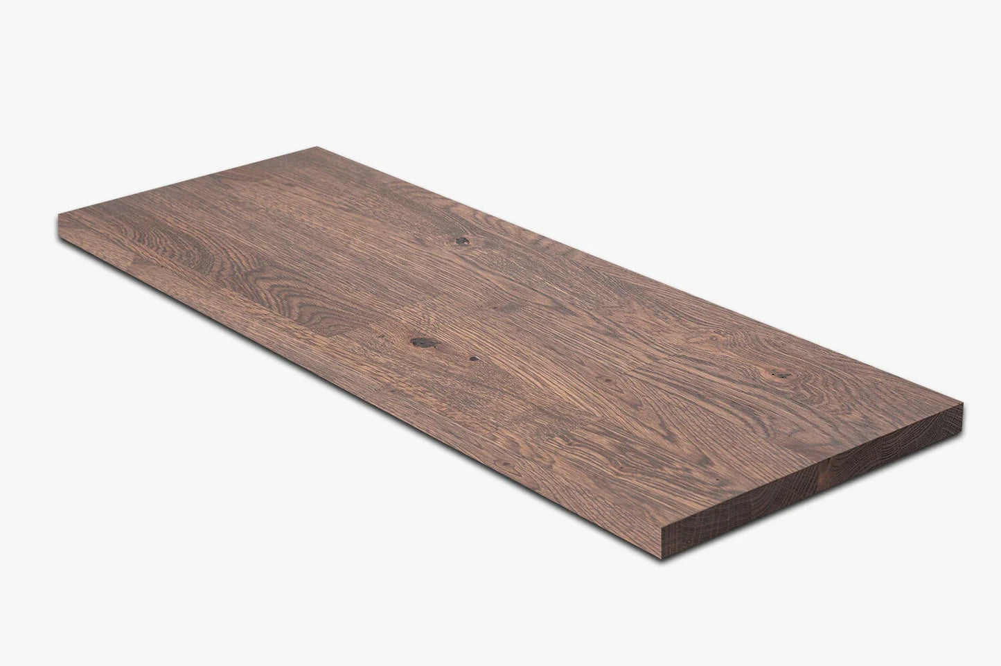 Shelf Stair tread Riser Windowsill Oak Rustic, finger jointed lamellas, 26 mm, Graphite oil