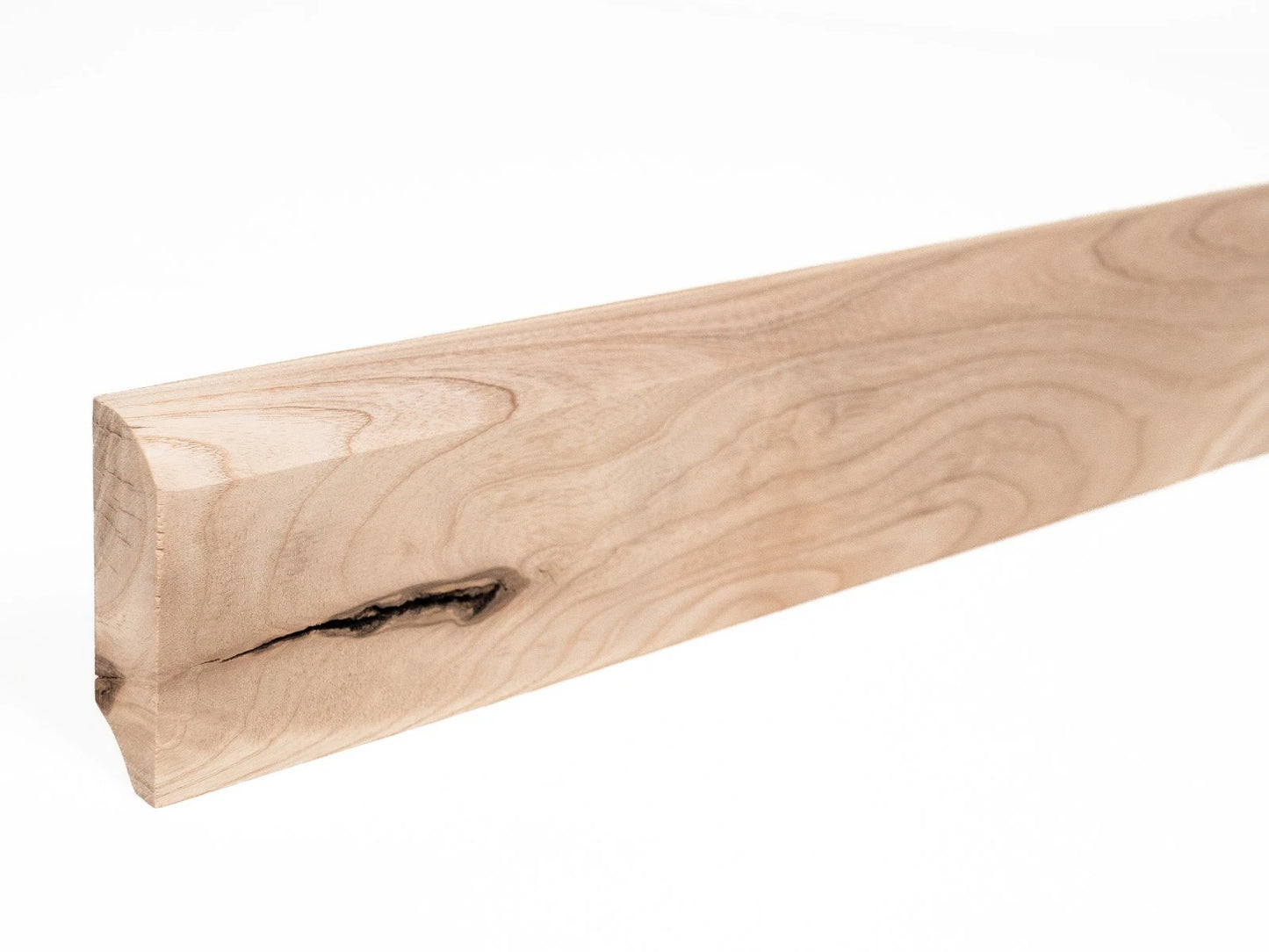Solid Skirting Board Ash Rustic 24x80mm Hard wax oil Natural white 2000 mm with radius 20mm