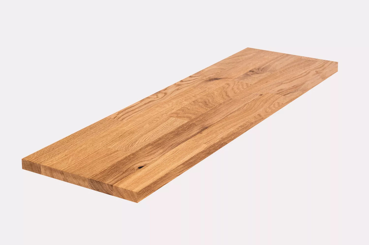 Shelf Stair tread Riser Windowsill Oak Rustic, finger jointed lamellas, 26 mm, Hard wax oil Natural (colourless)