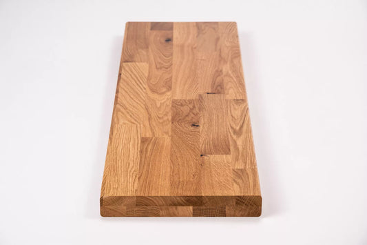 Etagère Marche d'escalier Elévateur Appui de fenêtre Chêne rustique, lamelles aboutées, 40 mm, 2 plis, laqué mat