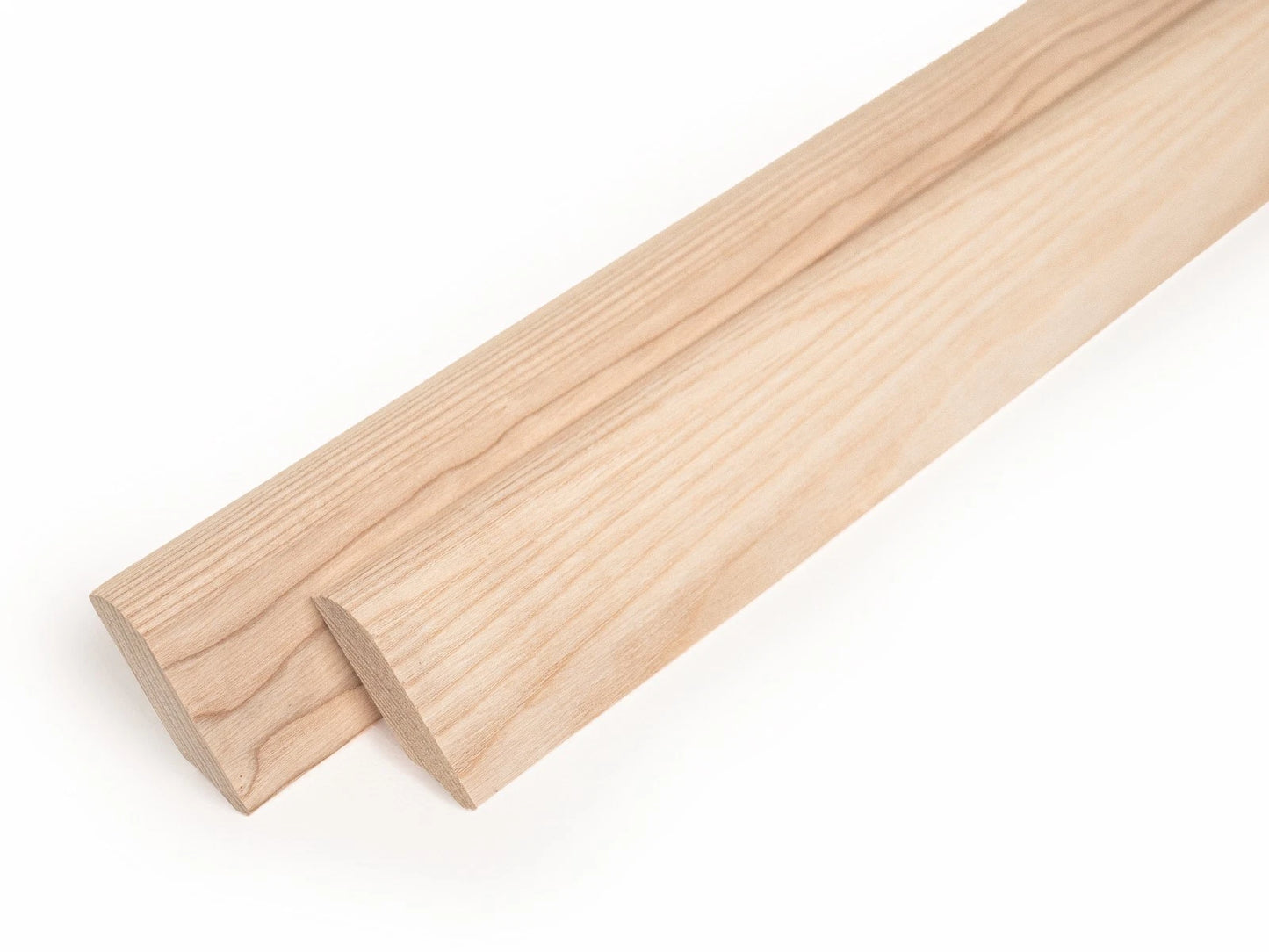 Solid Skirting Board Ash A/B 24x60mm Hard wax oil Natural white 2000 mm with radius 20mm