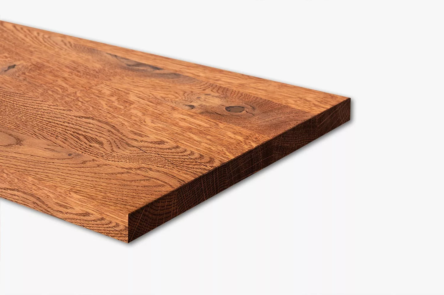 Tablette Marche d'escalier Contremarche Appui de fenêtre Chêne rustique, lamelles pleines, 16 mm, Huilé cerisier