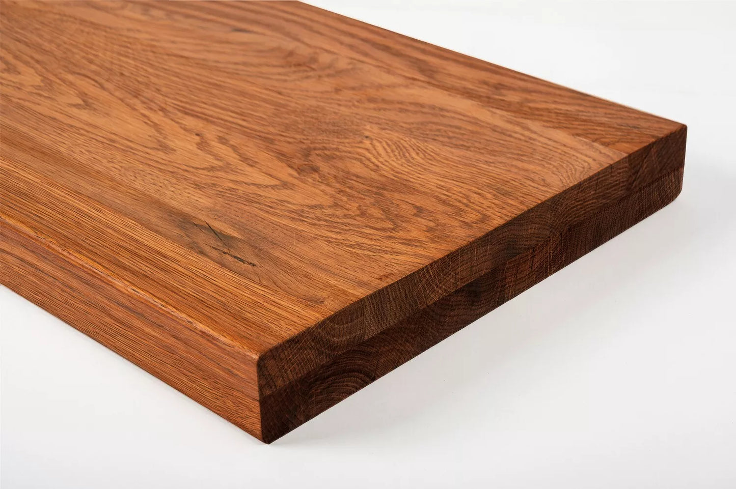 Shelf Stair tread Riser Windowsill Oak Rustic, full stave lamellas, 35 mm, 2-layer, Cherry oil
