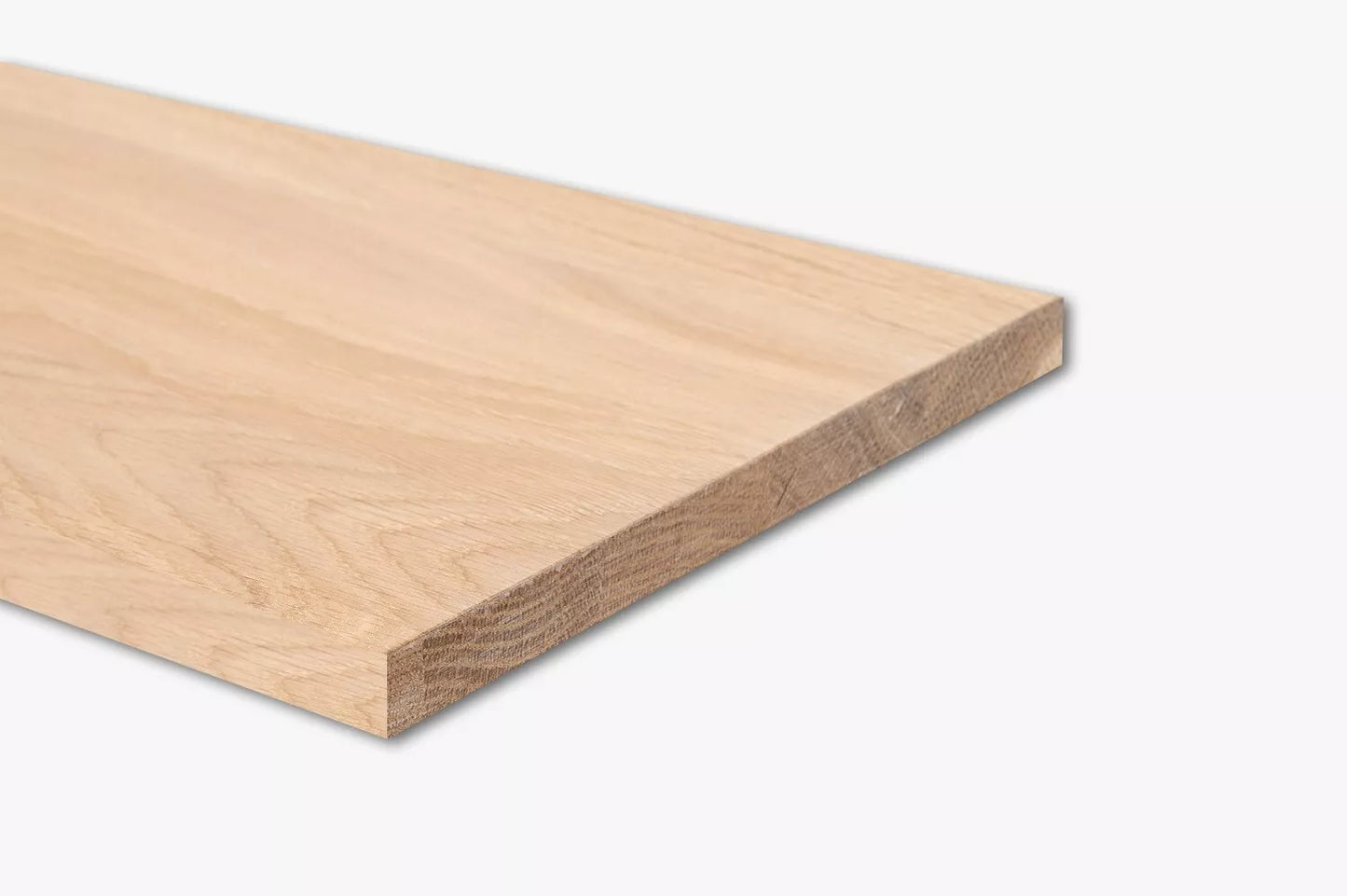 Tablette Marche d'escalier Elévation Appui de fenêtre Chêne A/B, lamelles entières, 20 mm, Huile blanche