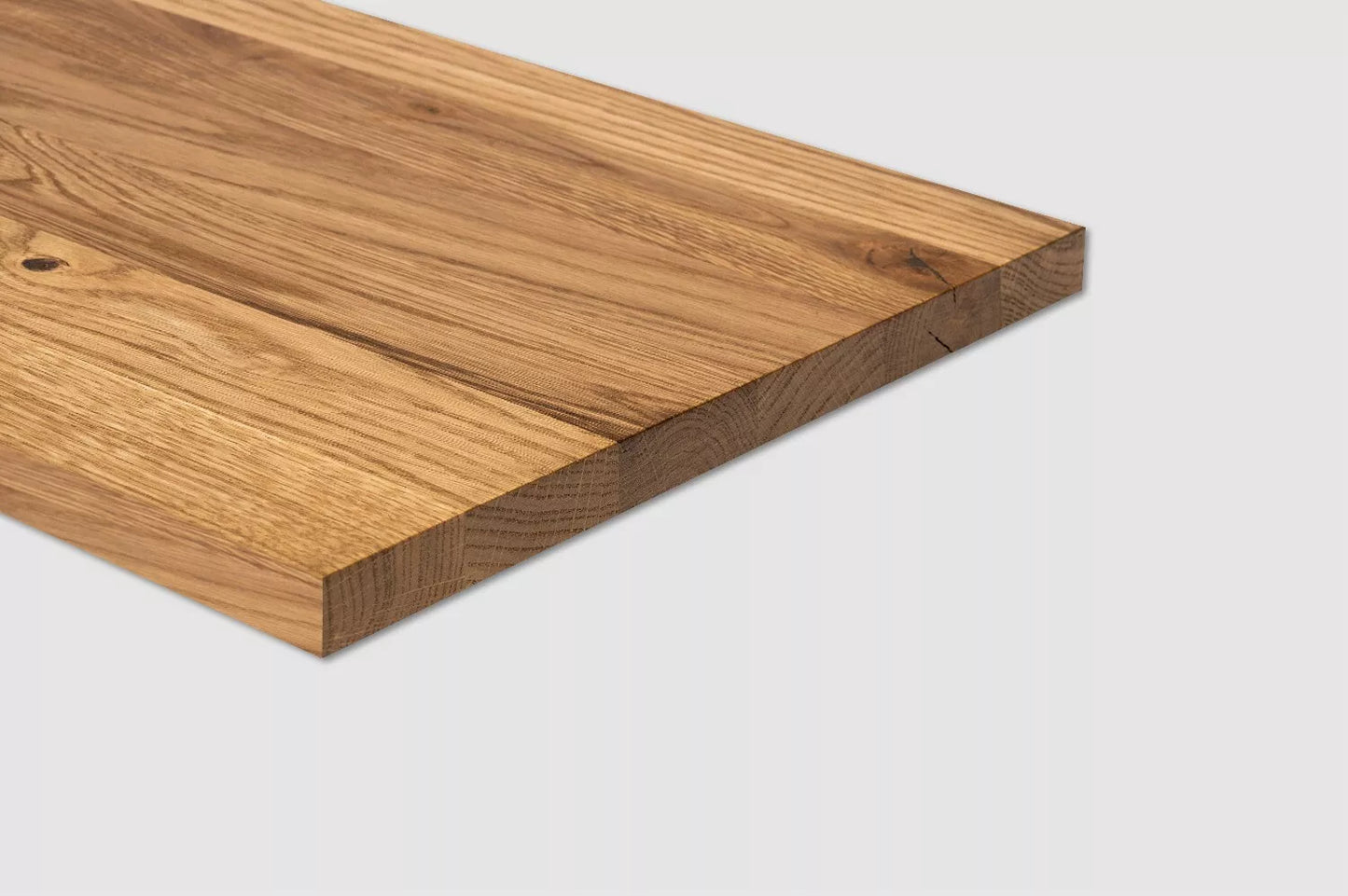 Shelf Stair tread Riser Windowsill Oak Rustic, full stave lamellas, 20 mm, Bronze oil