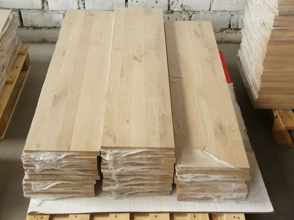 Panneau massif contrecollé DIY Chêne rustique, lamelles entières de largeur fixe, 20 mm