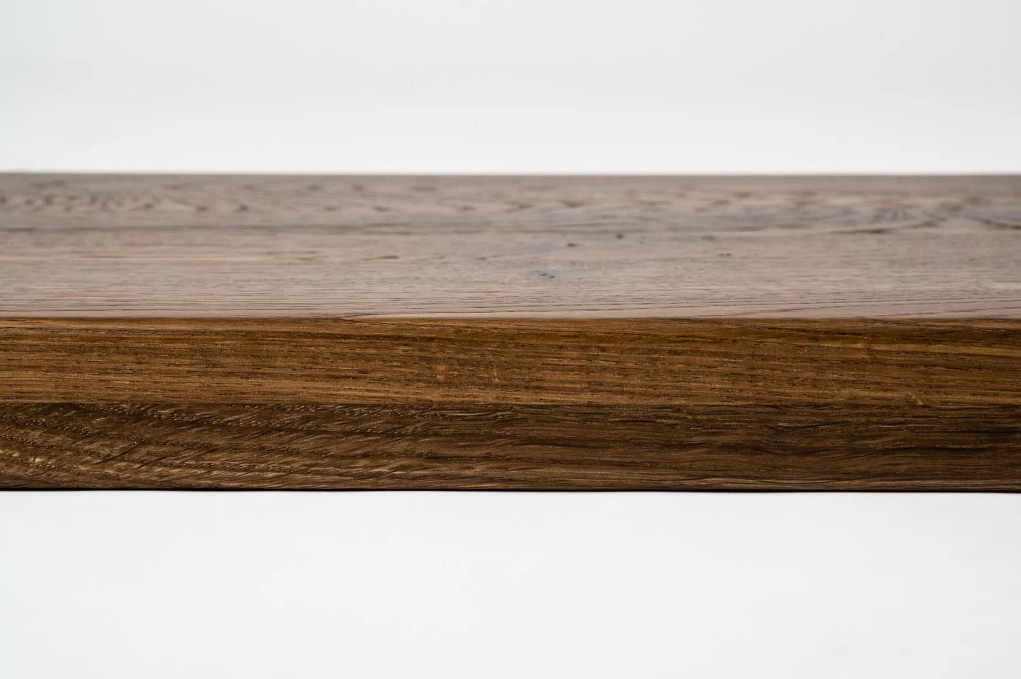Stair tread Windowsill with overhang Smoked Oak Rustic, full stave lamellas, 16 mm, Matte lacquered
