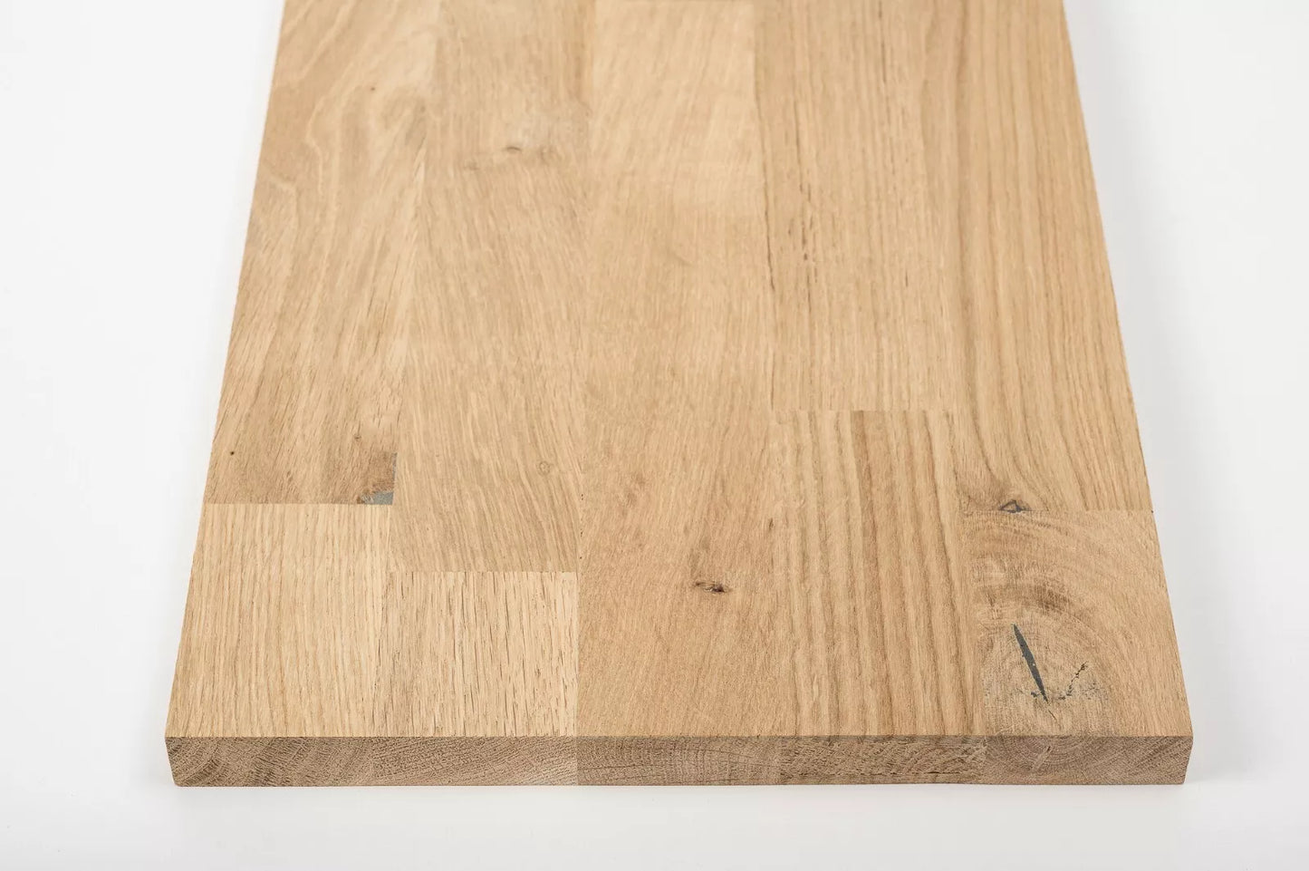 Panneau massif contrecollé DIY Chêne rustique, lamelles aboutées à largeur fixe, 20 mm