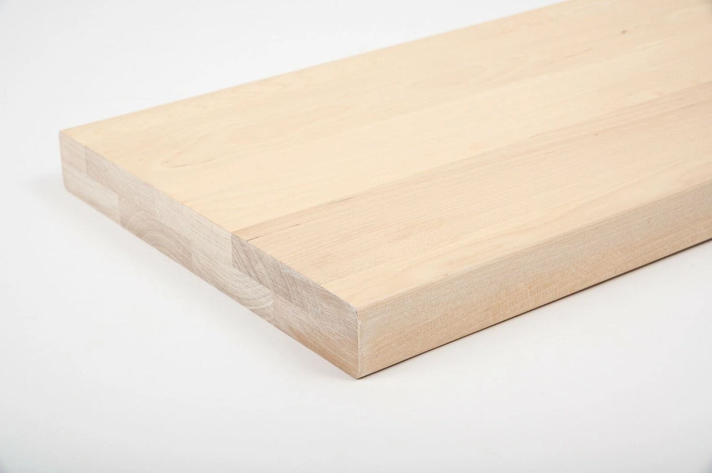 Shelf Stair tread Riser Windowsill Birch A/B, full stave lamellas, 40 mm, 2-layer, White oil