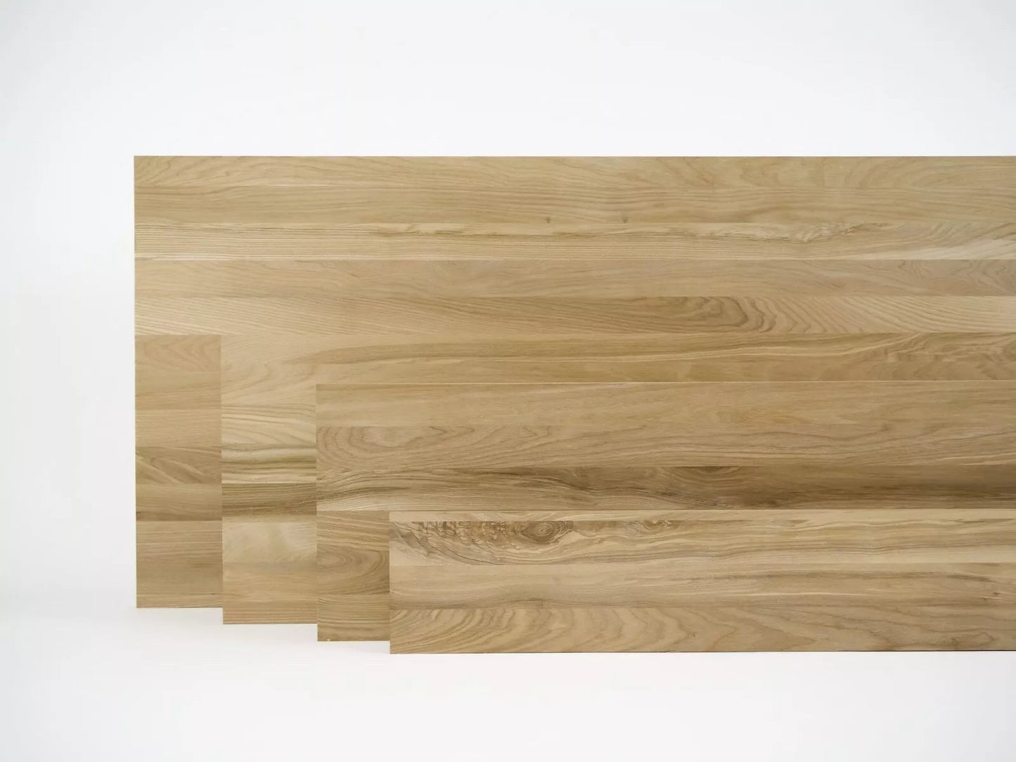 Panneau massif contrecollé DIY Frêne cœur brun A/B, lamelles pleine largeur, largeur aléatoire, 26 mm